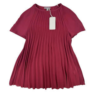 COS Pleated Short Sleeve Blouse Red Size 2 US